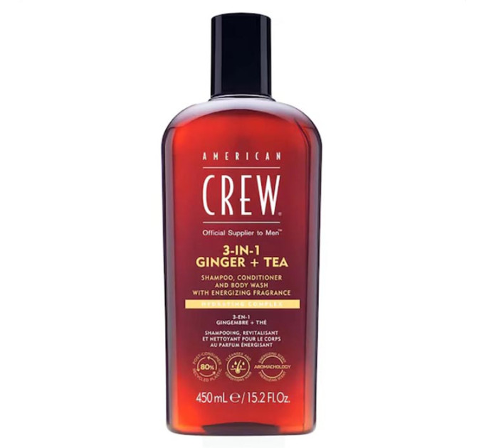 Средство для волос и тела 3 в 1 American Crew Energizing 3 In 1 Ginger Tea Shampoo