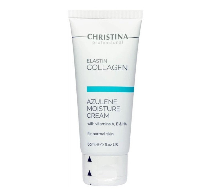 Азуленовый увлажняющий крем для нормальной кожи Christina Elastin Collagen Azulene Moisture Cream with Vit.A, E&HA