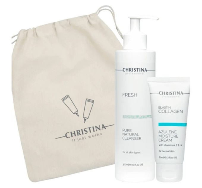 Подарунковий набір "Очищення і зволоження" для всіх типів шкіри Christina for all skin types