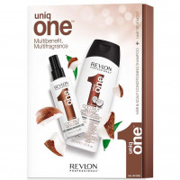 Набор спрей-уход + шампунь-кондиционер с ароматом кокоса Uniq One ​​All In One