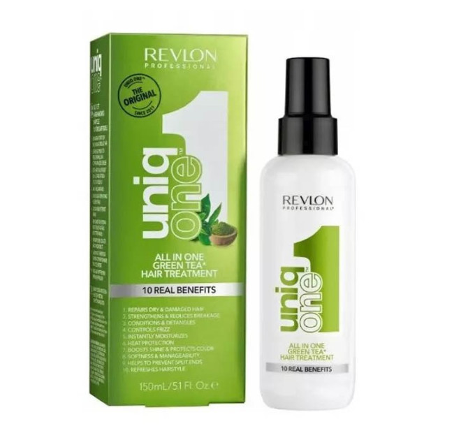 Uniq One All In One Green Tea Scent Hair Treatment - Спрей-маска несмываемая с ароматом зеленого чая