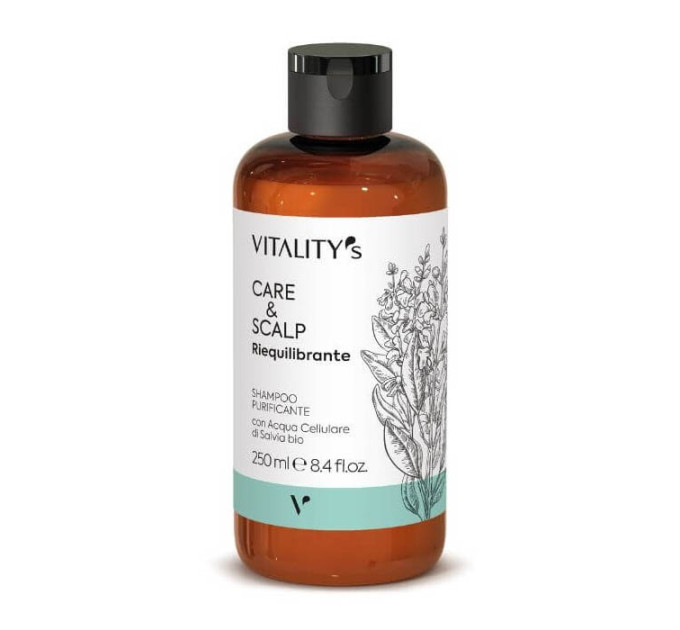 Шампунь очищуючий з клітинною водою органічної шавлії Vitality's Care & Style Scalp Purifiant Shampoo